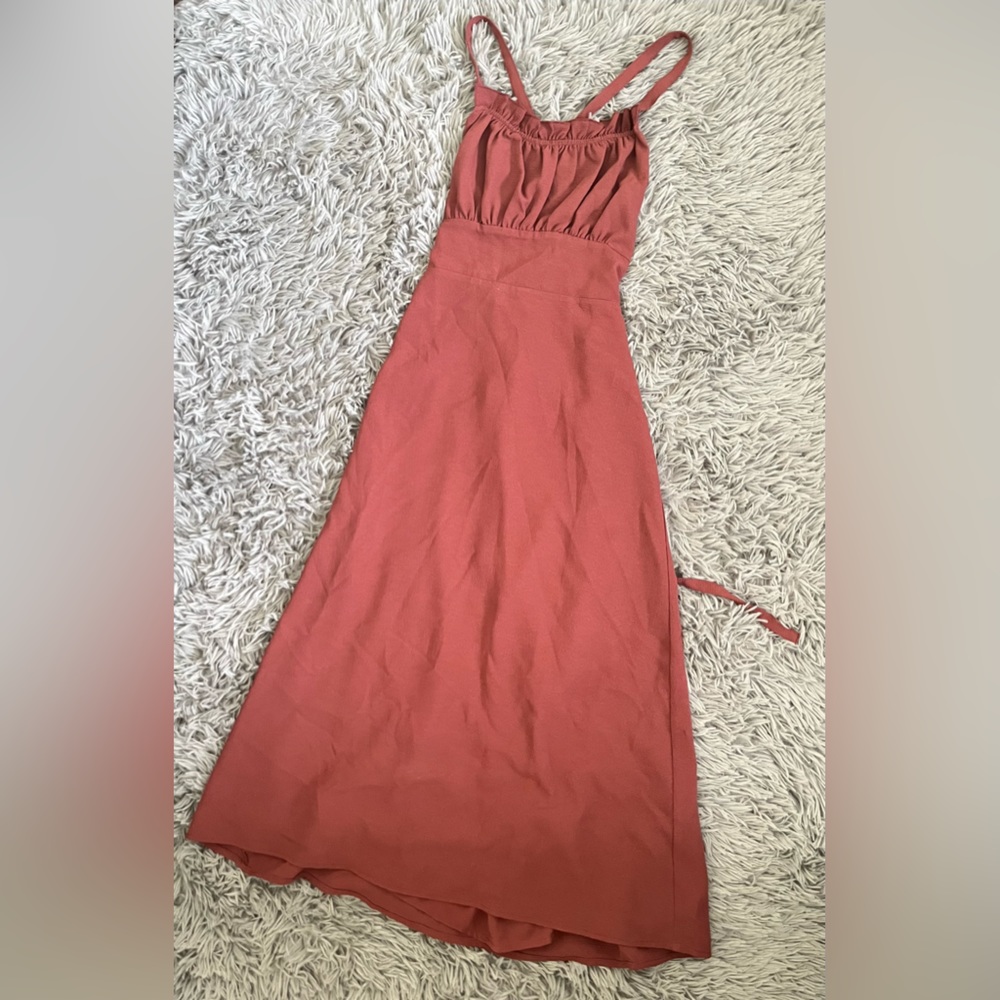 Pink Crossback Midi Dress